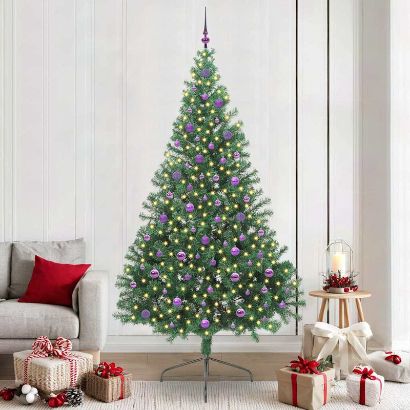 Pom de Crăciun artificial pre-iluminat Verde 240 cm PVC