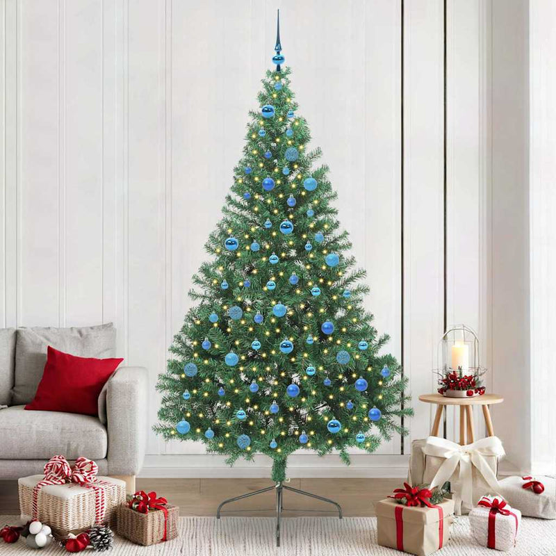 Pom de Crăciun artificial pre-iluminat Verde 240 cm PVC