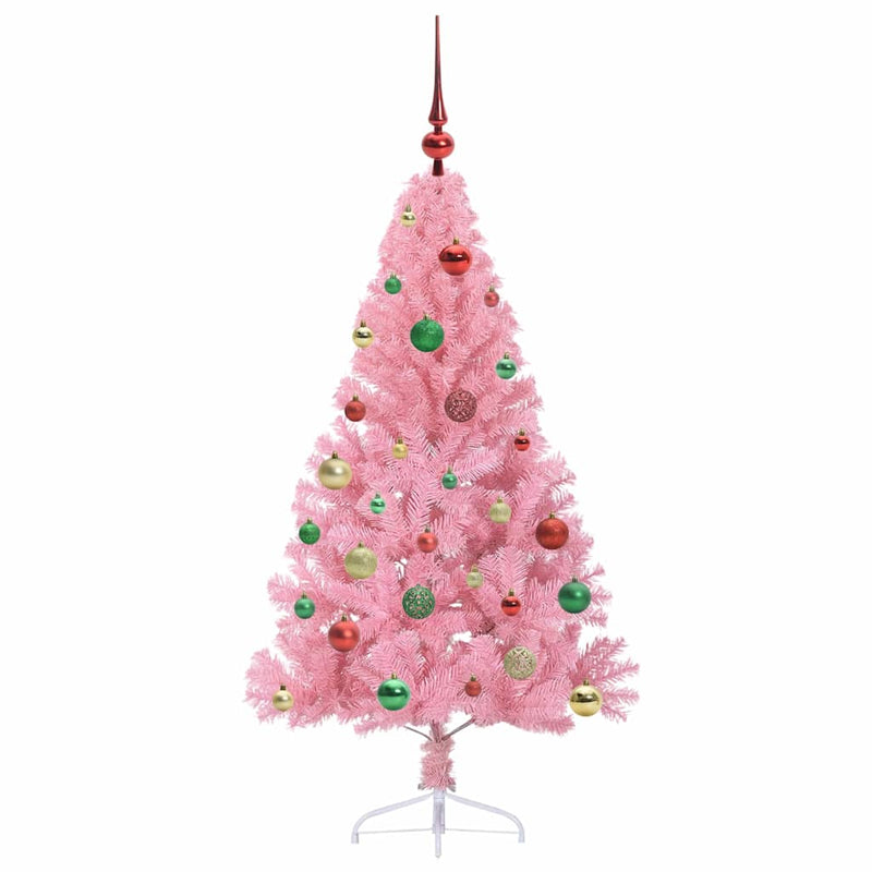 Pom de Crăciun artificial pre-iluminat Roz 150 cm PVC