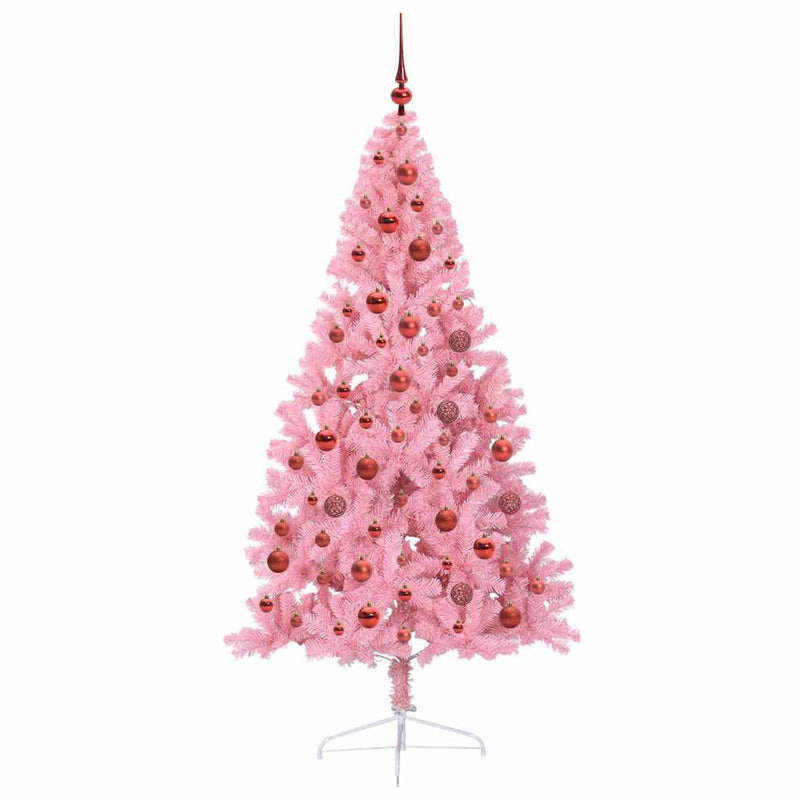 Pom de Crăciun artificial pre-iluminat Roz 180 cm PVC