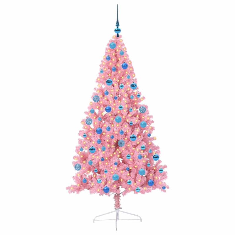 Pom de Crăciun artificial pre-iluminat Roz 180 cm PVC