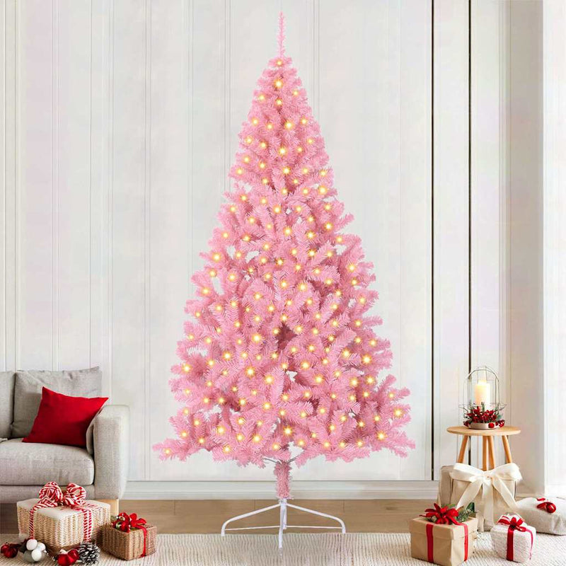 Pom de Crăciun artificial pre-iluminat Roz 240 cm PVC