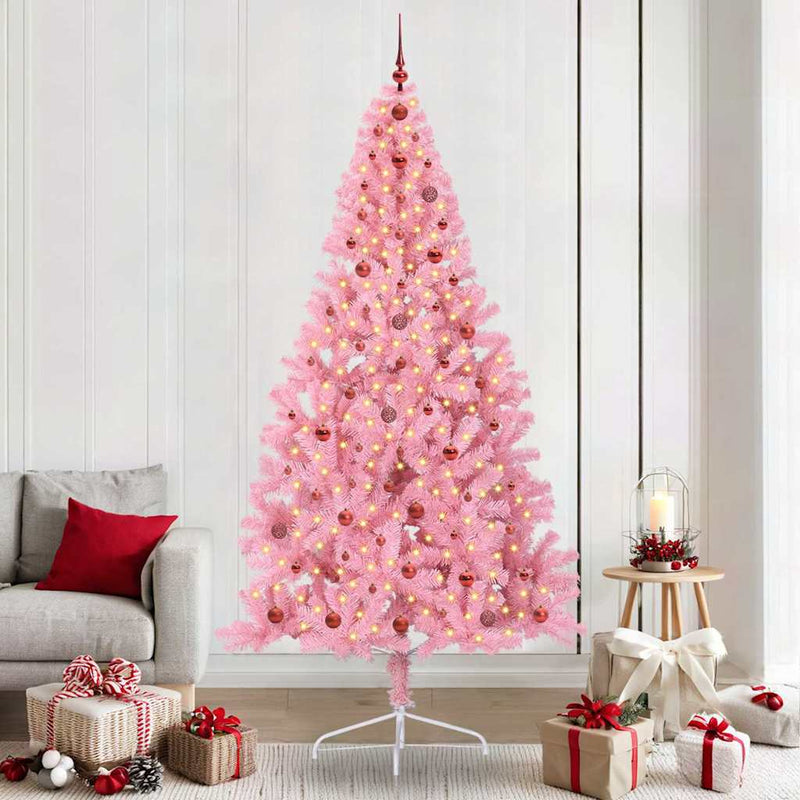 Pom de Crăciun artificial pre-iluminat Roz 240 cm PVC