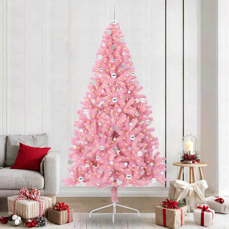 Pom de Crăciun artificial pre-iluminat Roz 240 cm PVC