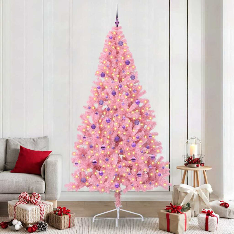 Pom de Crăciun artificial pre-iluminat Roz 240 cm PVC