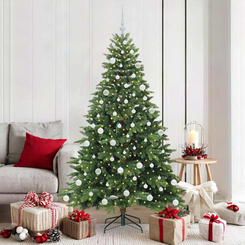 Brad de Crăciun artificial cu 300 LED Verde 180 cm PE și PVC
