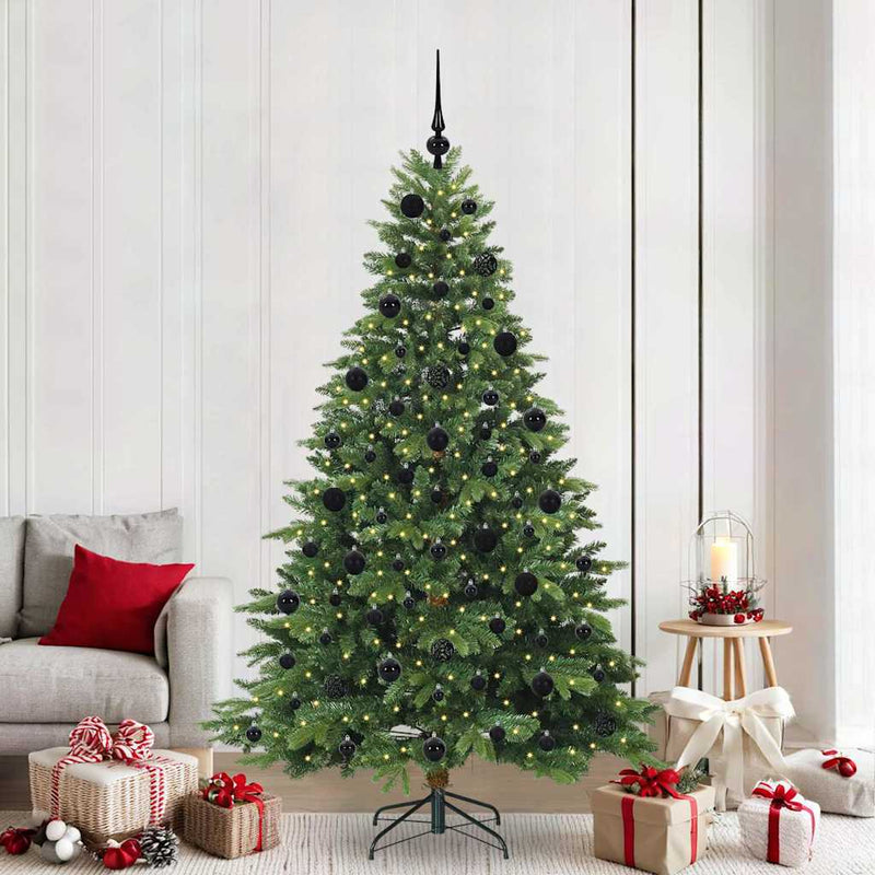 Brad de Crăciun artificial cu 300 LED Verde 210 cm PE și PVC