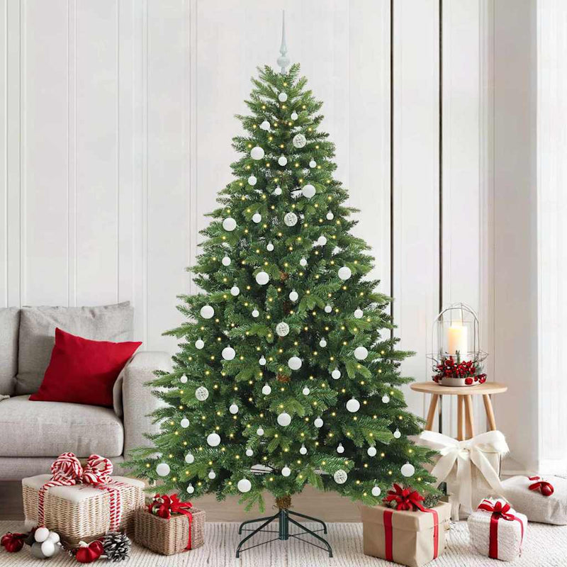 Brad de Crăciun artificial cu 300 LED Verde 210 cm PE și PVC
