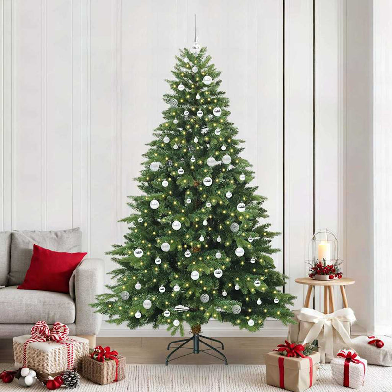 Brad de Crăciun artificial cu 300 LED Verde 210 cm PE și PVC