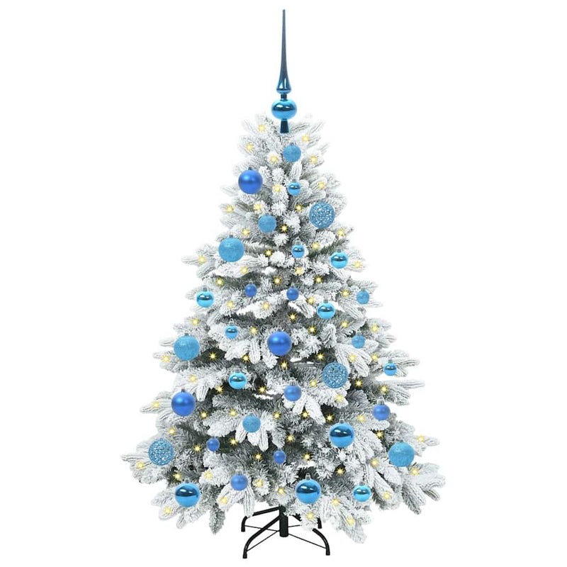 Brad de Crăciun artificial cu 150 LED Alb 120 cm PE și PVC