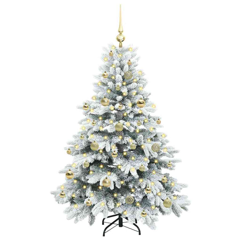 Brad de Crăciun artificial cu 150 LED Alb 150 cm PE și PVC