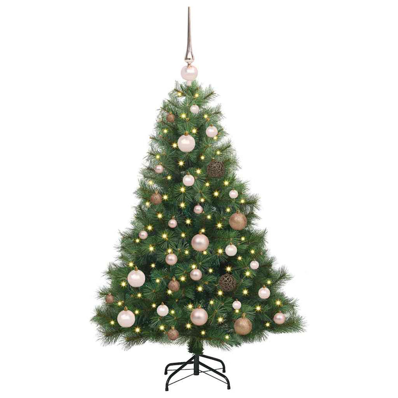Brad de Crăciun artificial cu 150 LED Verde 120 cm PE și PVC