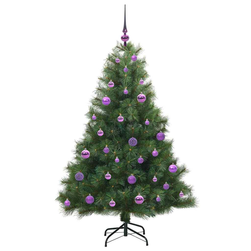Brad de Crăciun artificial cu 150 LED Verde 150 cm PE și PVC