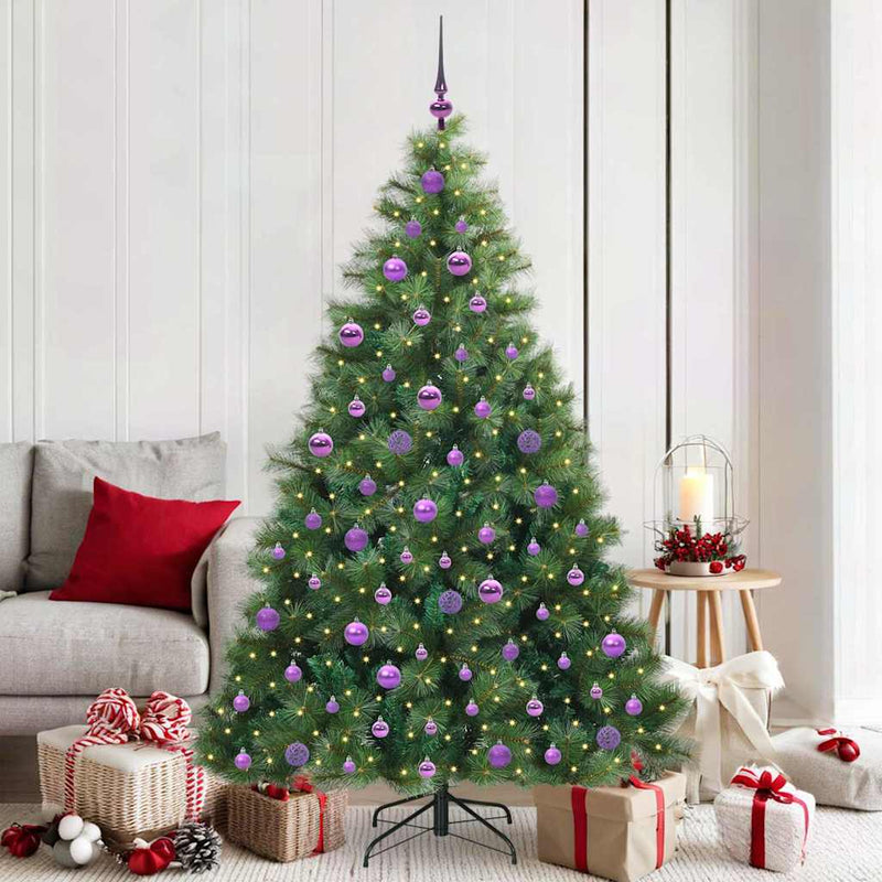 Brad de Crăciun artificial cu 300 LED Verde 180 cm PE și PVC