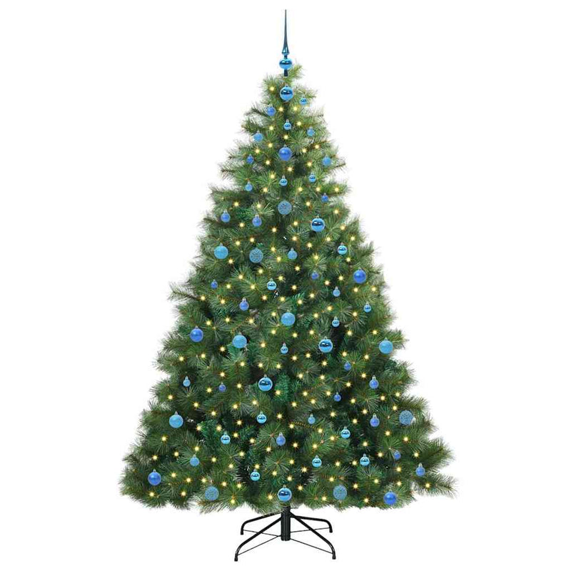 Brad de Crăciun artificial cu 300 LED Verde 210 cm PE și PVC