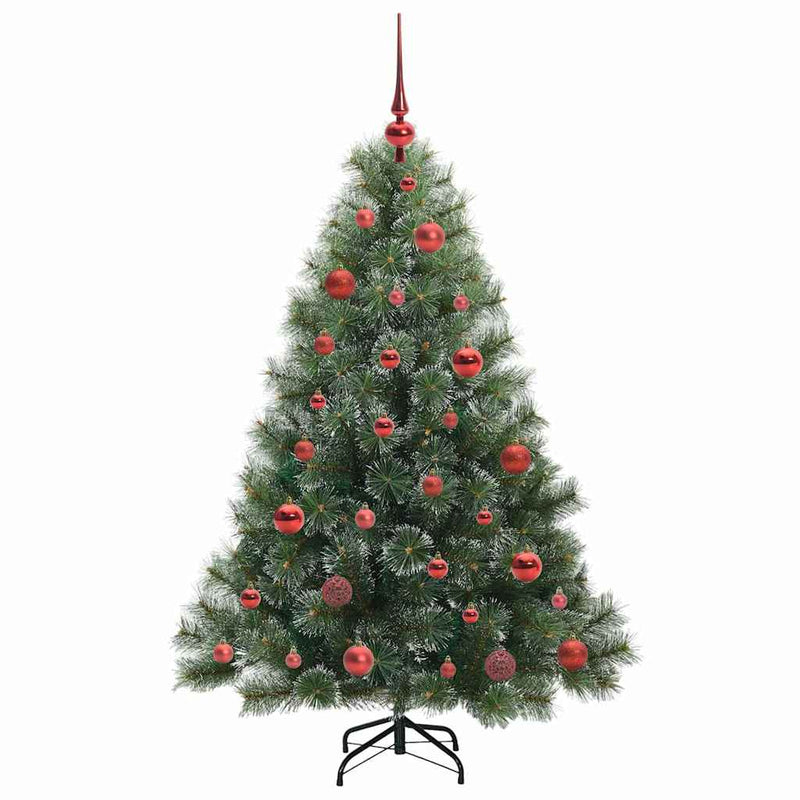 Brad de Crăciun artificial cu 150 LED Verde 150 cm PE și PVC