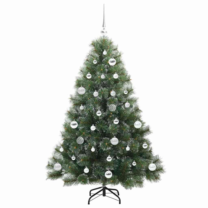 Brad de Crăciun artificial cu 150 LED Verde 150 cm PE și PVC