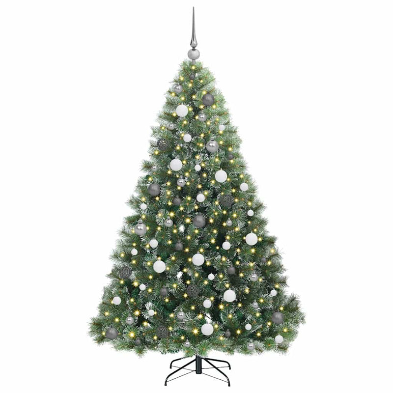 Brad de Crăciun artificial cu 300 LED Verde 180 cm PE și PVC