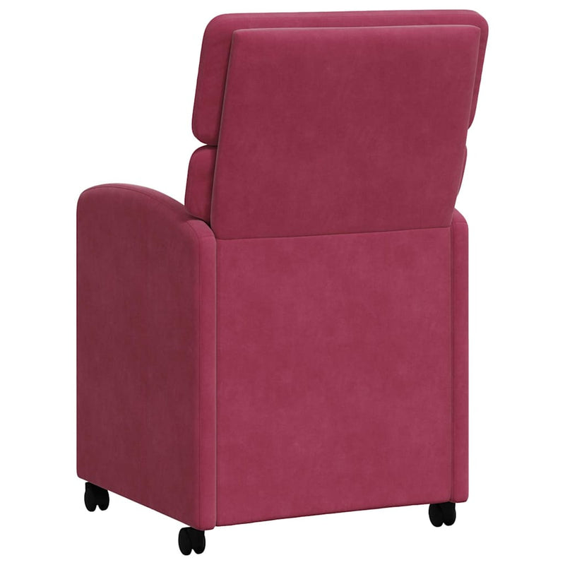 Scaune de dining cu roți 2 buc. Catifea bordo 58 x 65 x 98 cm
