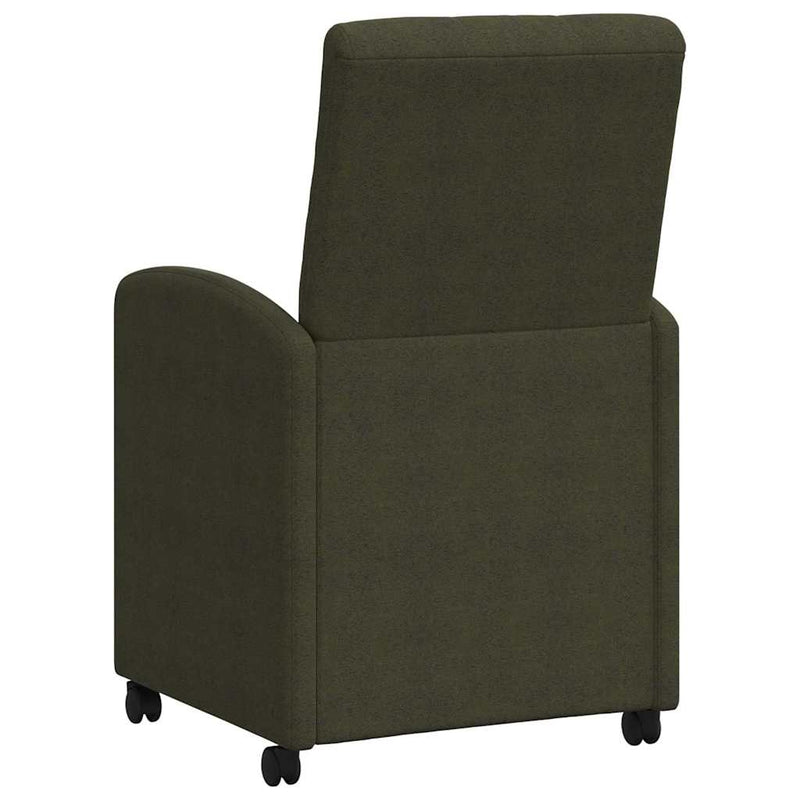 Scaune de dining cu roți 2 buc. Piele ecologică de suede