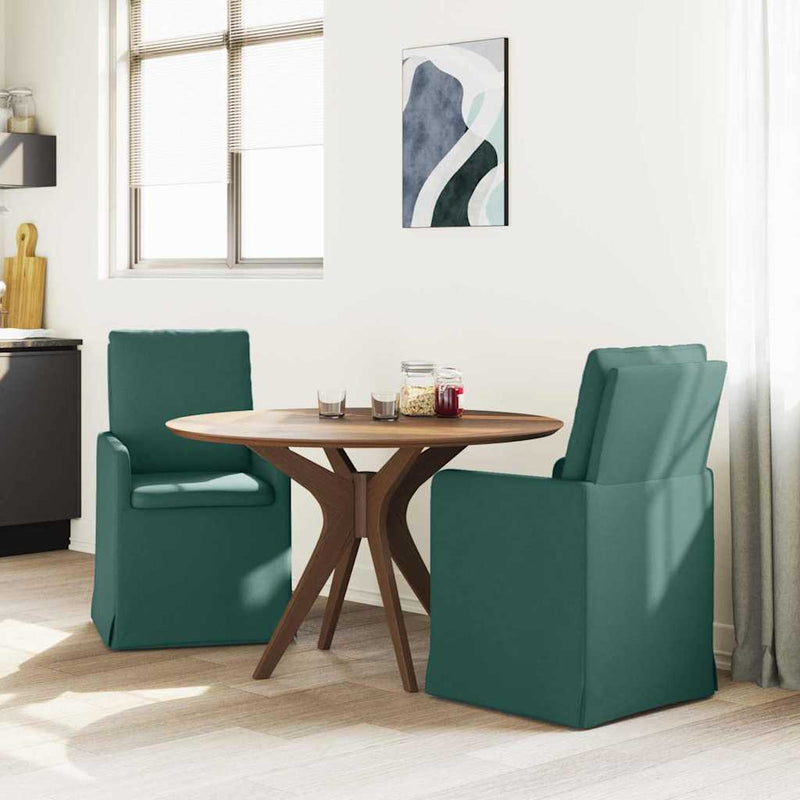 Scaune de dining 2 buc. țesătură Verde închis 57 x 67 x 98 cm