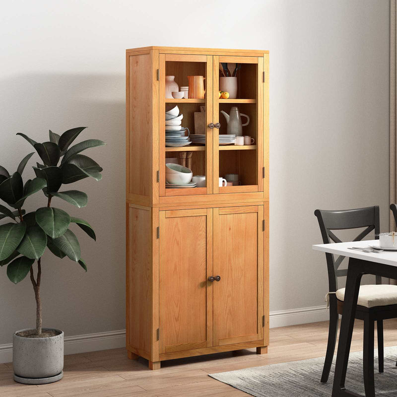 Set de Mobilier pentru Depozitare cu raft cu ușă 2 buc. natural