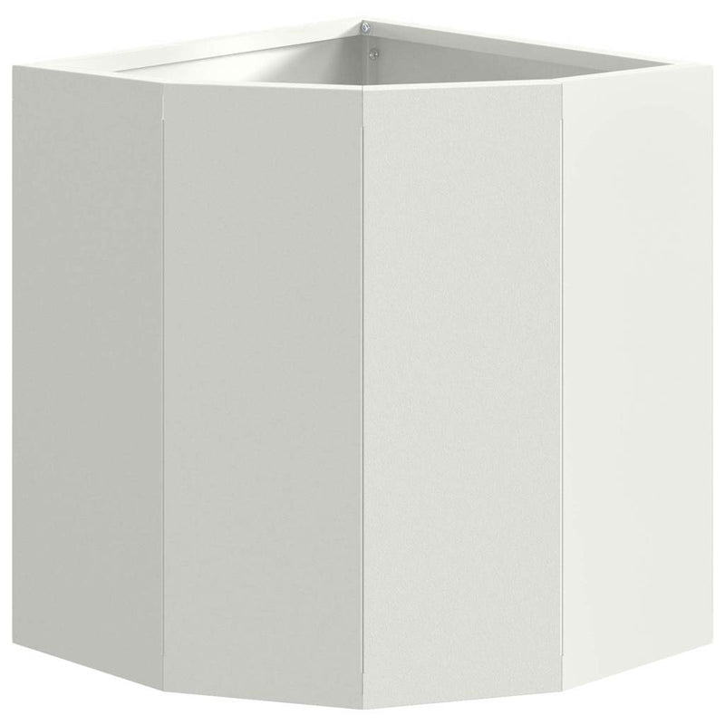 Ghiveci de colț Alb 30 x 30 x 35 cm Oțel