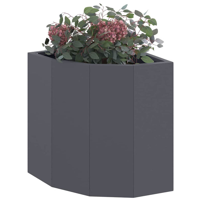 Ghiveci de colț Antracit 30 x 30 x 35 cm Oțel