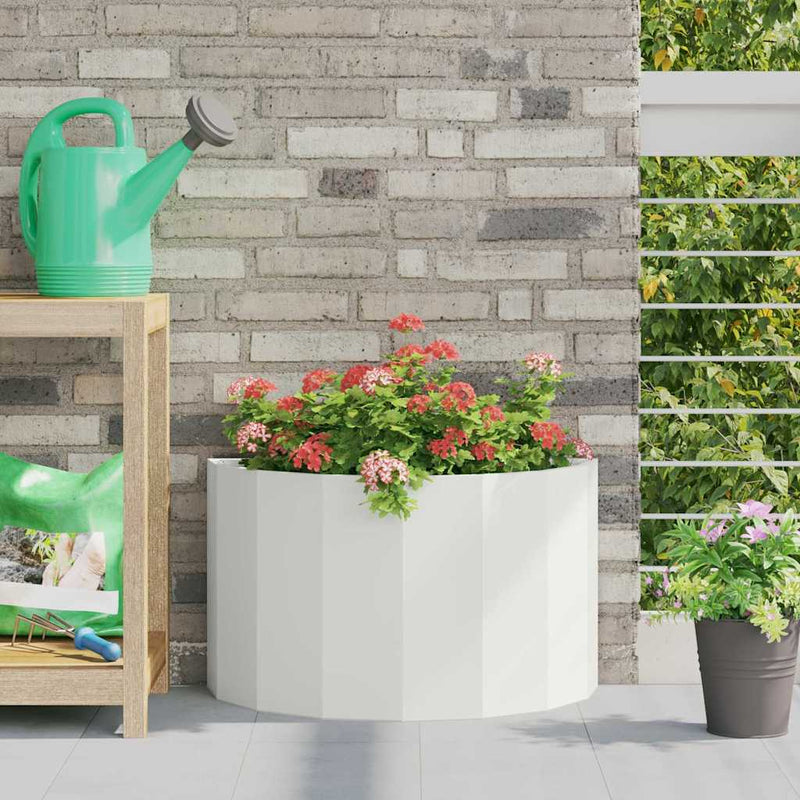 Jardinieră Alb 60 x 30 x 35 cm Oțel