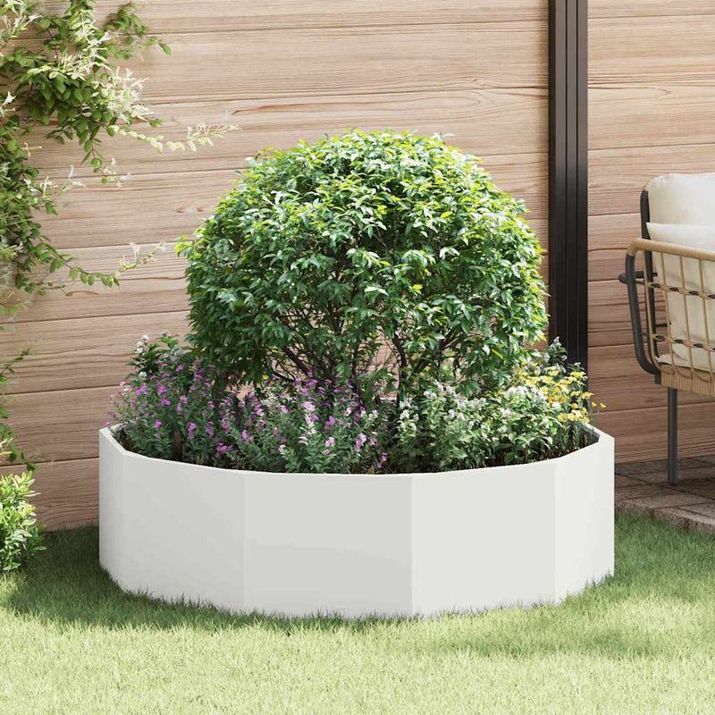 Jardinieră Alb 120 x 120 x 35 cm Oțel