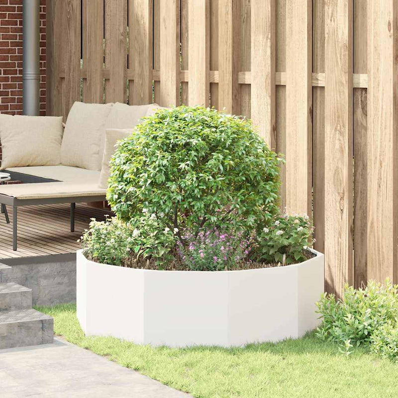 Jardinieră Alb 120 x 120 x 35 cm Oțel