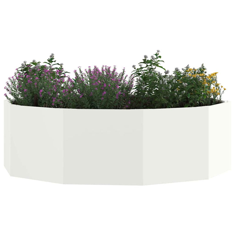 Jardinieră Alb 120 x 120 x 35 cm Oțel