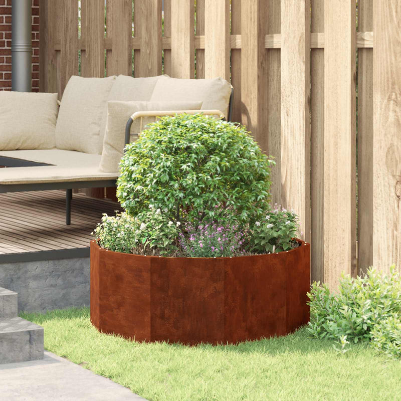 Jardinieră Ruginit 90 x 90 x 35 cm Oțel rezistent de intemperii