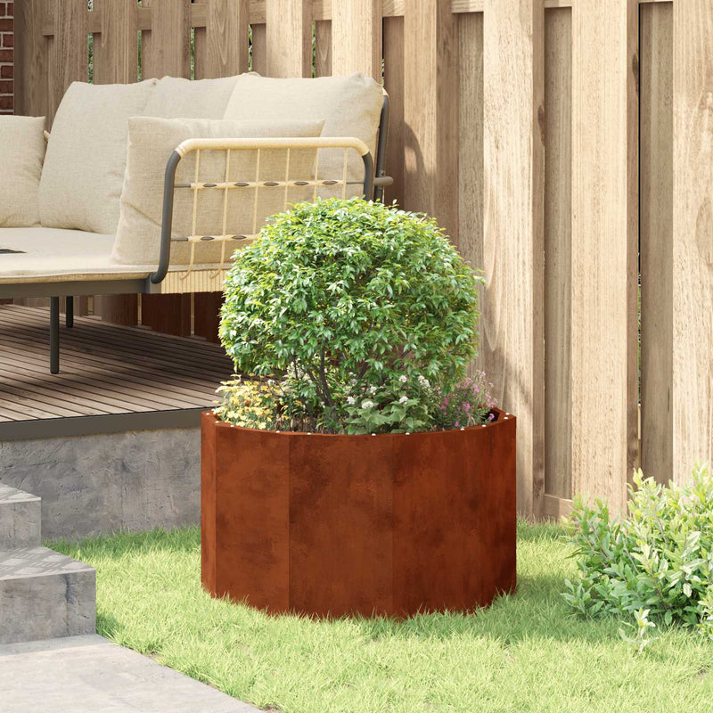 Jardinieră Ruginit 60 x 60 x 35 cm Oțel rezistent de intemperii