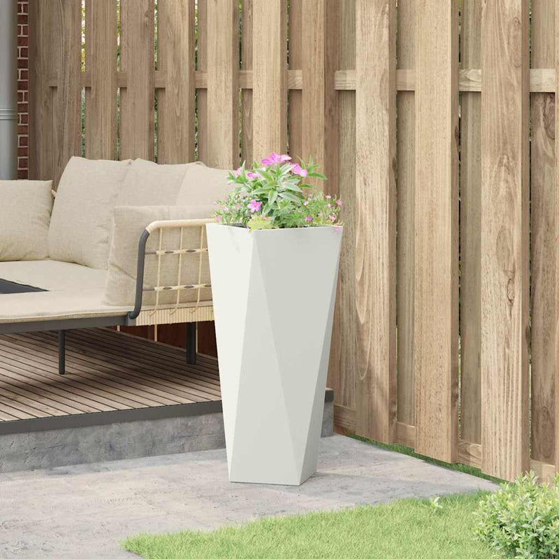 Jardinieră Alb 30 x 30 x 75 cm Oțel
