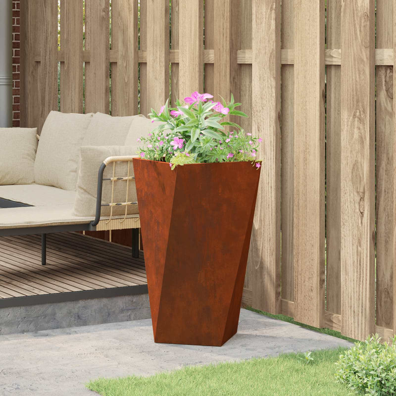 Jardinieră Ruginit 40 x 40 x 75 cm Oțel rezistent de intemperii