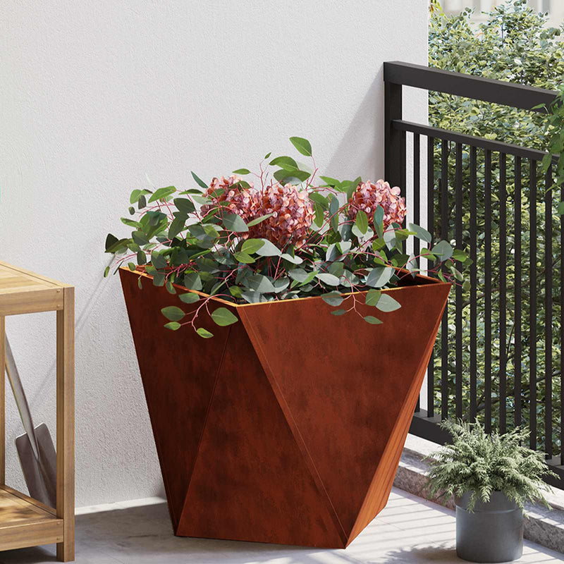 Jardinieră Ruginit 50 x 50 x 50 cm Oțel rezistent de intemperii