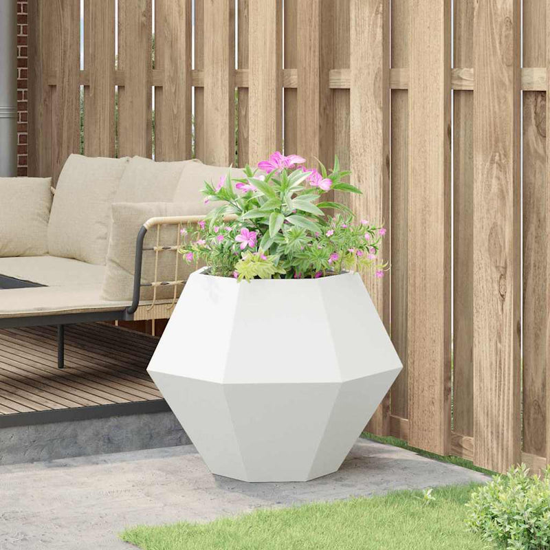 Jardinieră Alb 75 x 75 x 60 cm Oțel