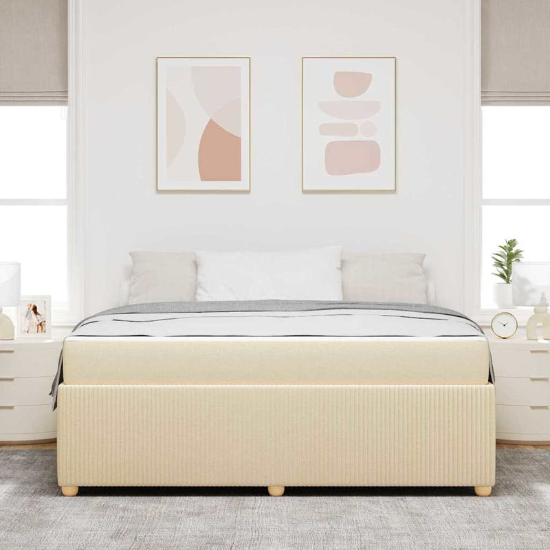 Cadru de pat Crem 180 x 200 cm țesătură