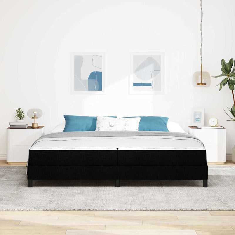 Pat cu arcuri Negru 200 x 200 cm țesătură