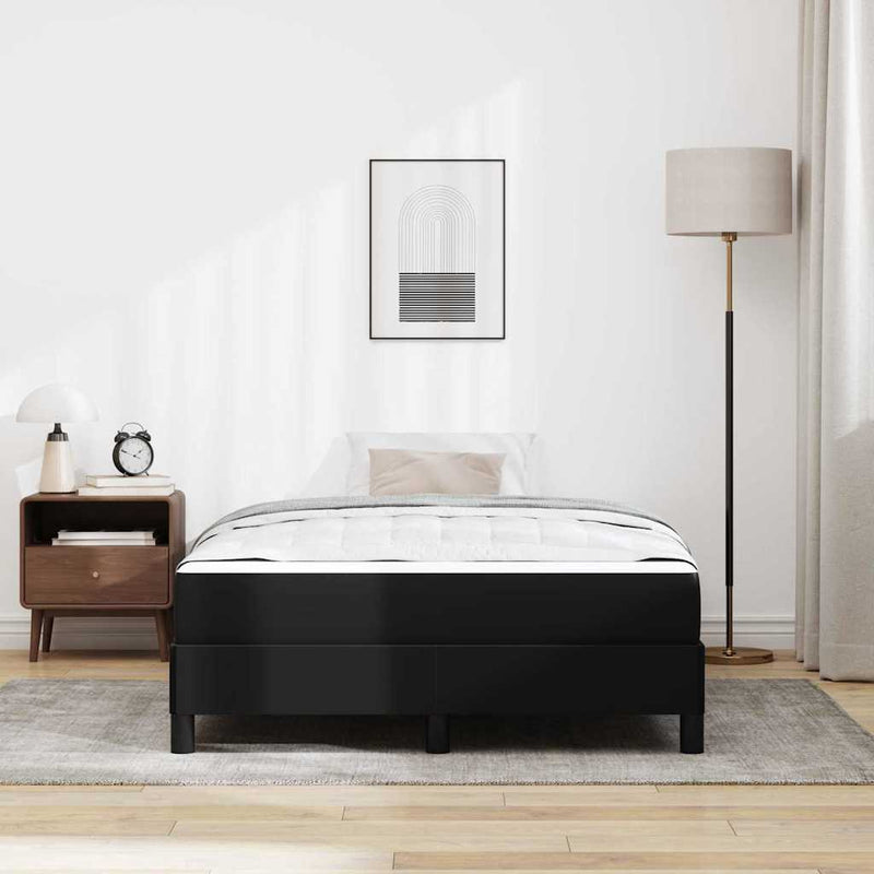 Cadru de pat cu saltea Negru 120 x 190 cm țesătură