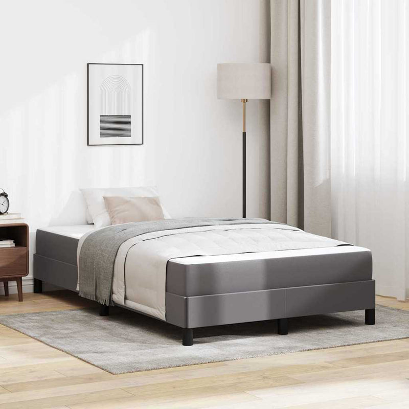 Cadru de pat cu saltea Gri 120 x 190 cm țesătură