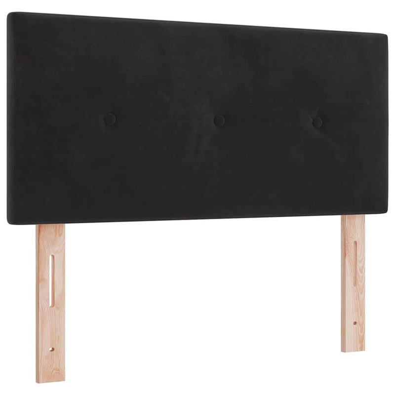 Pat cu arcuri cu headboard Manual Negru 200 x 80 cm Catifea