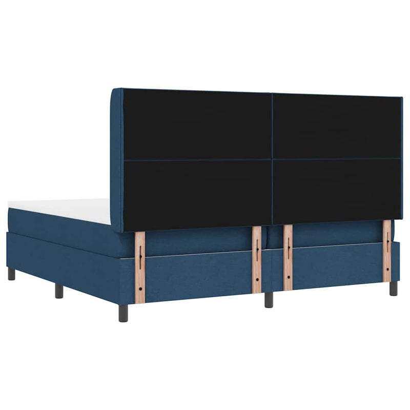 Pat cu arcuri cu pernă Manual albastru 200 x 200 cm țesătură