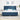 Pat cu arcuri cu headboard albastru 200 x 200 cm țesătură