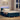 Pat cu arc LED cu headboard albastru 120 x 190 cm țesătură