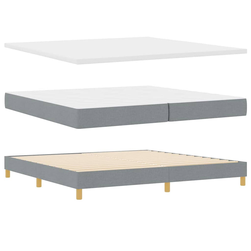 Pat cu arc LED cu benzi LED Gri deschis 200 x 200 cm țesătură