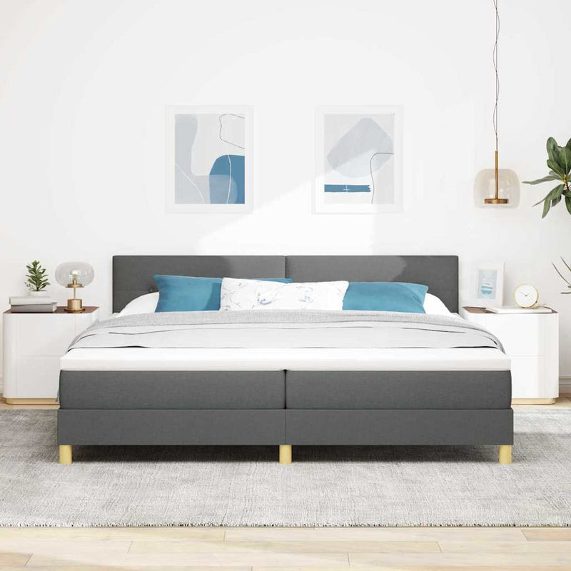 Pat cu arc LED cu benzi LED Gri închis 200 x 200 cm țesătură