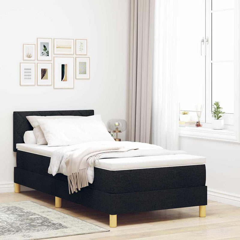 Pat cu arc LED cu benzi LED Negru 100 x 200 cm țesătură