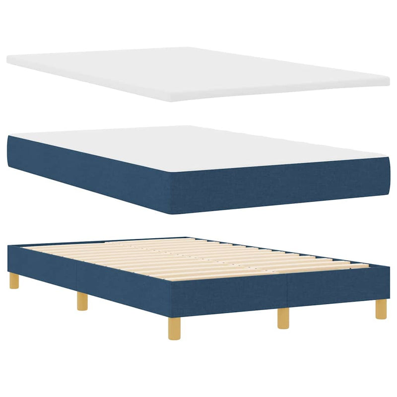 Pat cu arc LED cu headboard albastru 120 x 190 cm țesătură